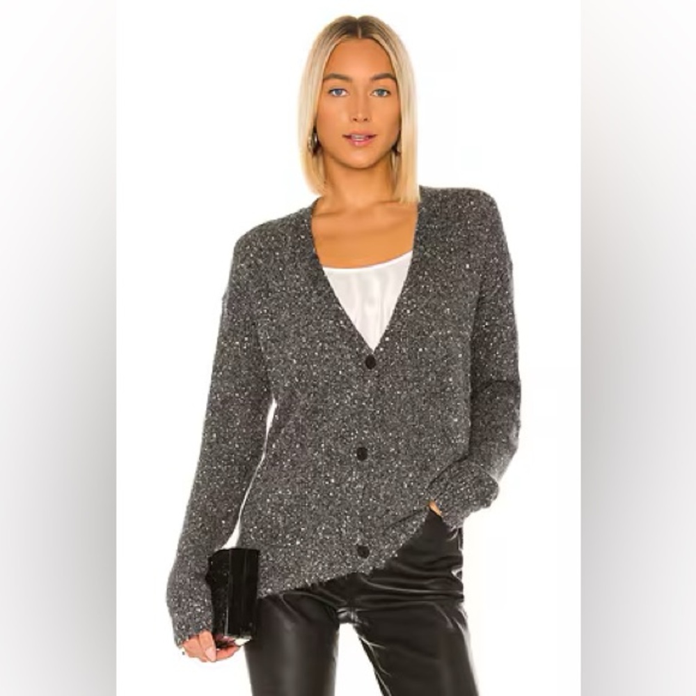 ATM Sequin Alpaca Button Cardigan MEDIUM